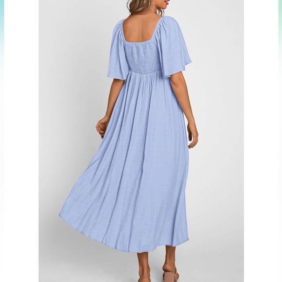 SOLD🤍FINAL Sale 🤍pretty GARDEN casual short sleeve neck ruffle flowy dress 🌷 - Picture 4 of 16